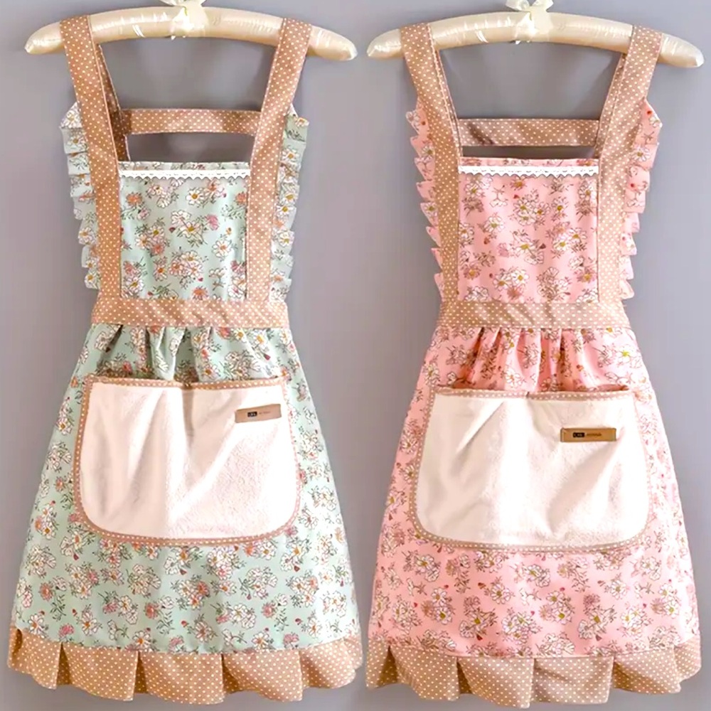 Floral Cottagecore Apron - Adjustable & Durable, Multiple Colors
